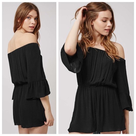 Topshop Off-the-shoulder romper - Picture 1 of 5
